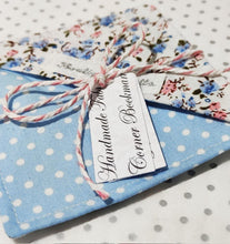 Load image into Gallery viewer, Fabric Page Corner Bookmark - Blue Ditsy Floral - BoutiqueCrafts
