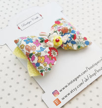 Load image into Gallery viewer, Floral Hair Bow Clip with Bunny Rabbit