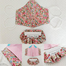 Load image into Gallery viewer, Floral Face Mask and Scrunchie Set