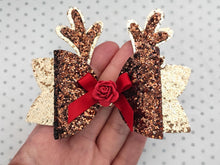 Load image into Gallery viewer, Christmas Reindeer Hair Bow