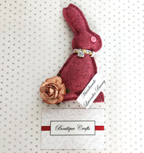 Load image into Gallery viewer, Felt Lavender wool bunny decoration - Pink