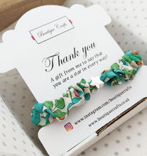 Load image into Gallery viewer, Skinny Liberty Scrunchie Bracelet - "Thank you" keepsake gift
