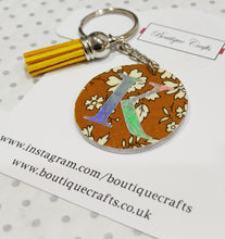Load image into Gallery viewer, Personalised fabric keyring with tassel