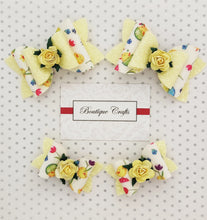 Load image into Gallery viewer, Easter Chick Girls Hair Bow Clip - Yellow and White

