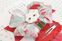 Load image into Gallery viewer, Christmas Hair Bow Clip Set - Santa Cloud
