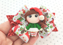 Load image into Gallery viewer, Christmas Hair Bow Clip Set - Cute Elf
