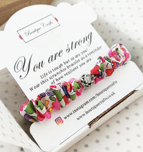 Load image into Gallery viewer, Skinny Liberty Scrunchie Bracelet - "You are strong" positivity keepsake gift
