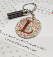 Load image into Gallery viewer, Personalised fabric keyring with tassel
