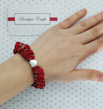 Load image into Gallery viewer, Valentine's / Galentine's Skinny Liberty Scrunchie Bracelet -  keepsake gift
