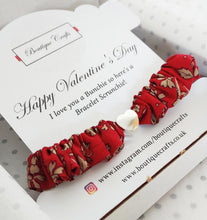 Load image into Gallery viewer, Valentine's / Galentine's Skinny Liberty Scrunchie Bracelet -  keepsake gift
